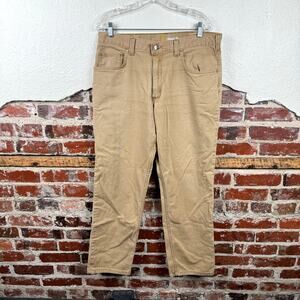 Carhartt Pants Size 34x29 Brown Canvas Straight Leg Relaxed Fit Utility Work